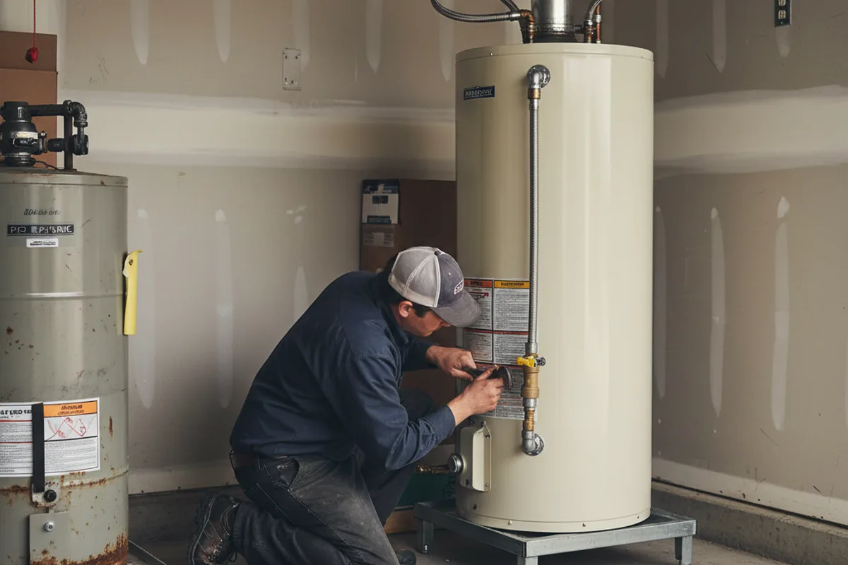 Water heater and shutoff valve replacement in Corning